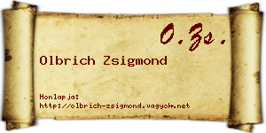 Olbrich Zsigmond névjegykártya